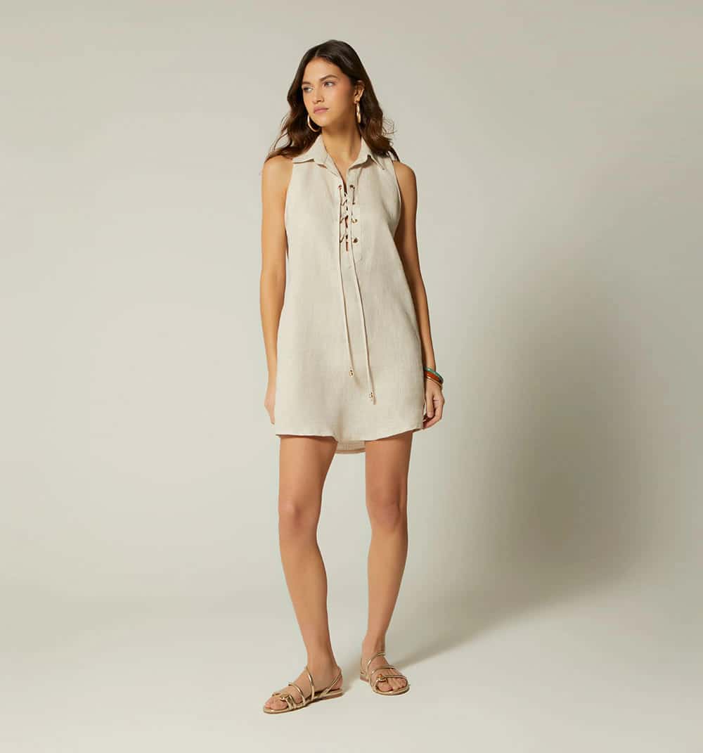 Vestido corto manga sisa