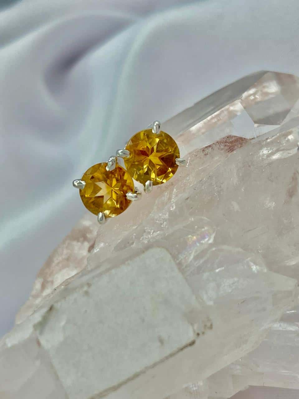 Aretes Citrino Redondos