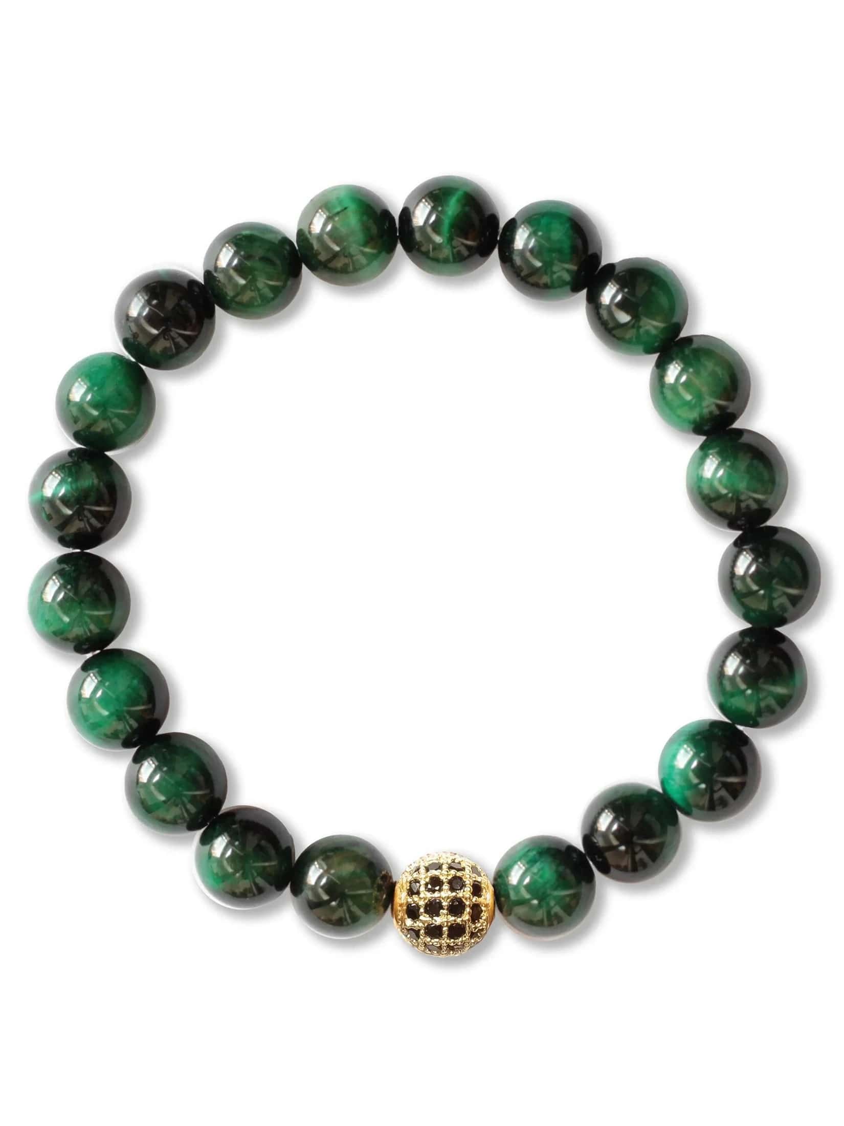 Brazalete Ojo de Tigre Verde 8mm
