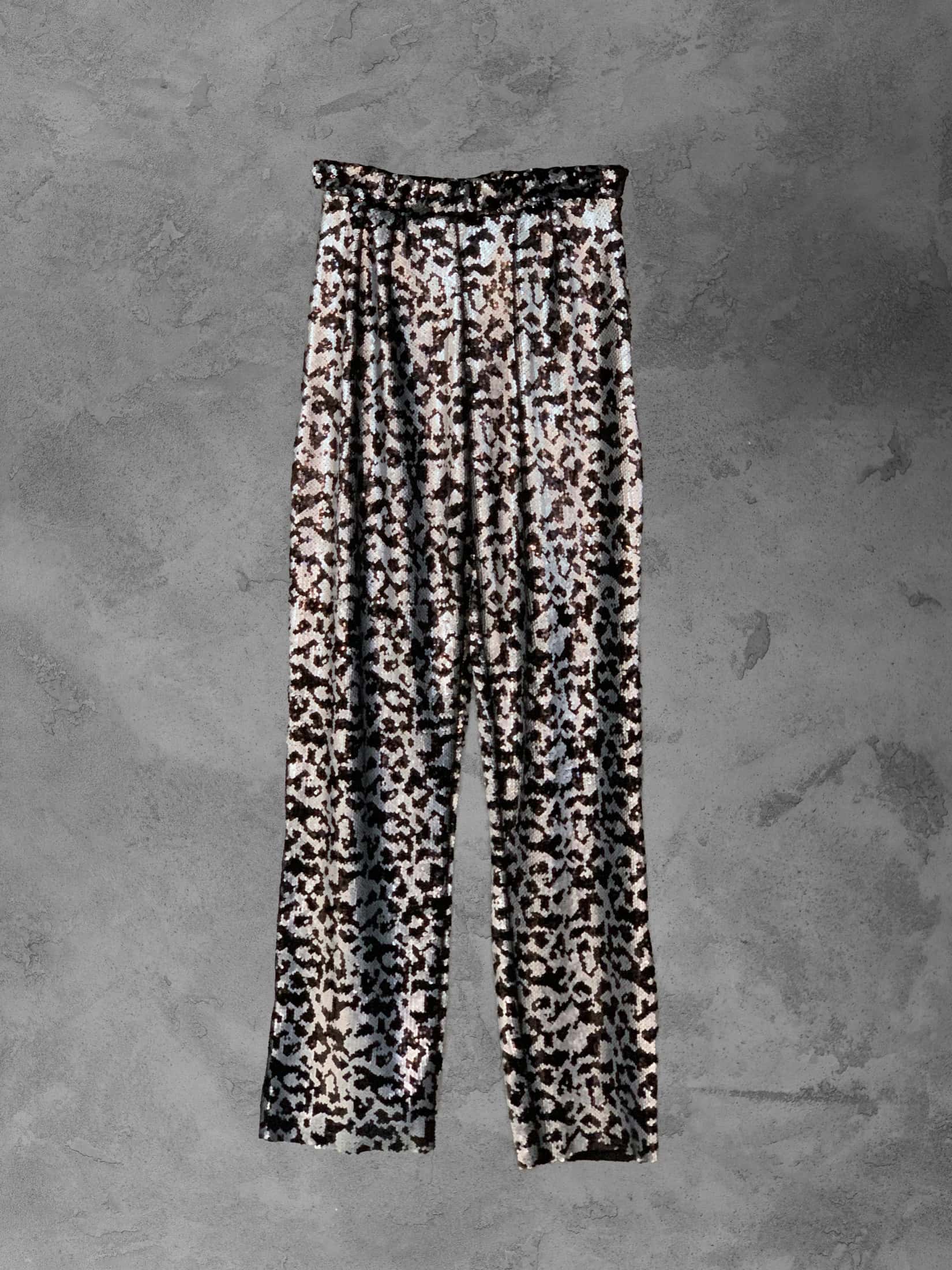 SILVER LEOPARD PANTS