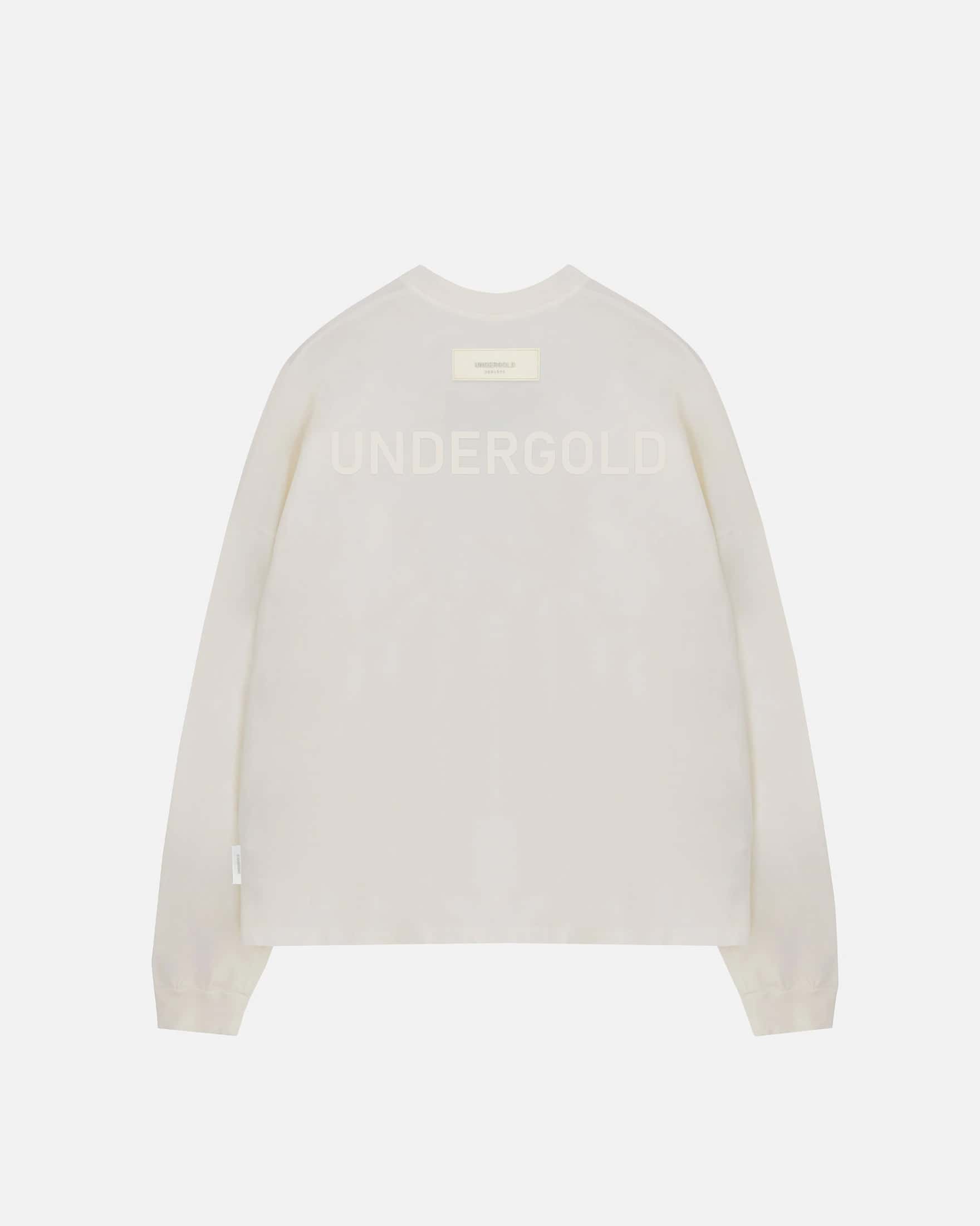 Line Logo Long Sleeve Boxy Fit Tshirt White