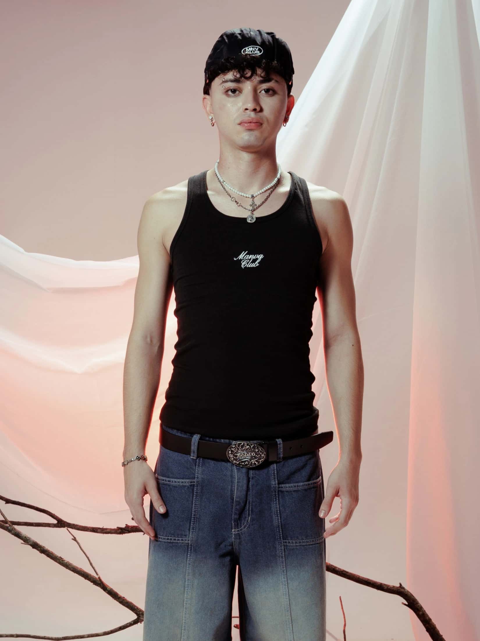 MANVA CLUB LONG TANK TOP NEGRO
