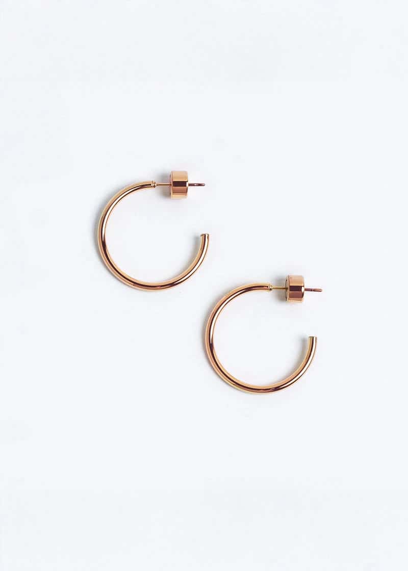 Small Thin Hoops Rosado