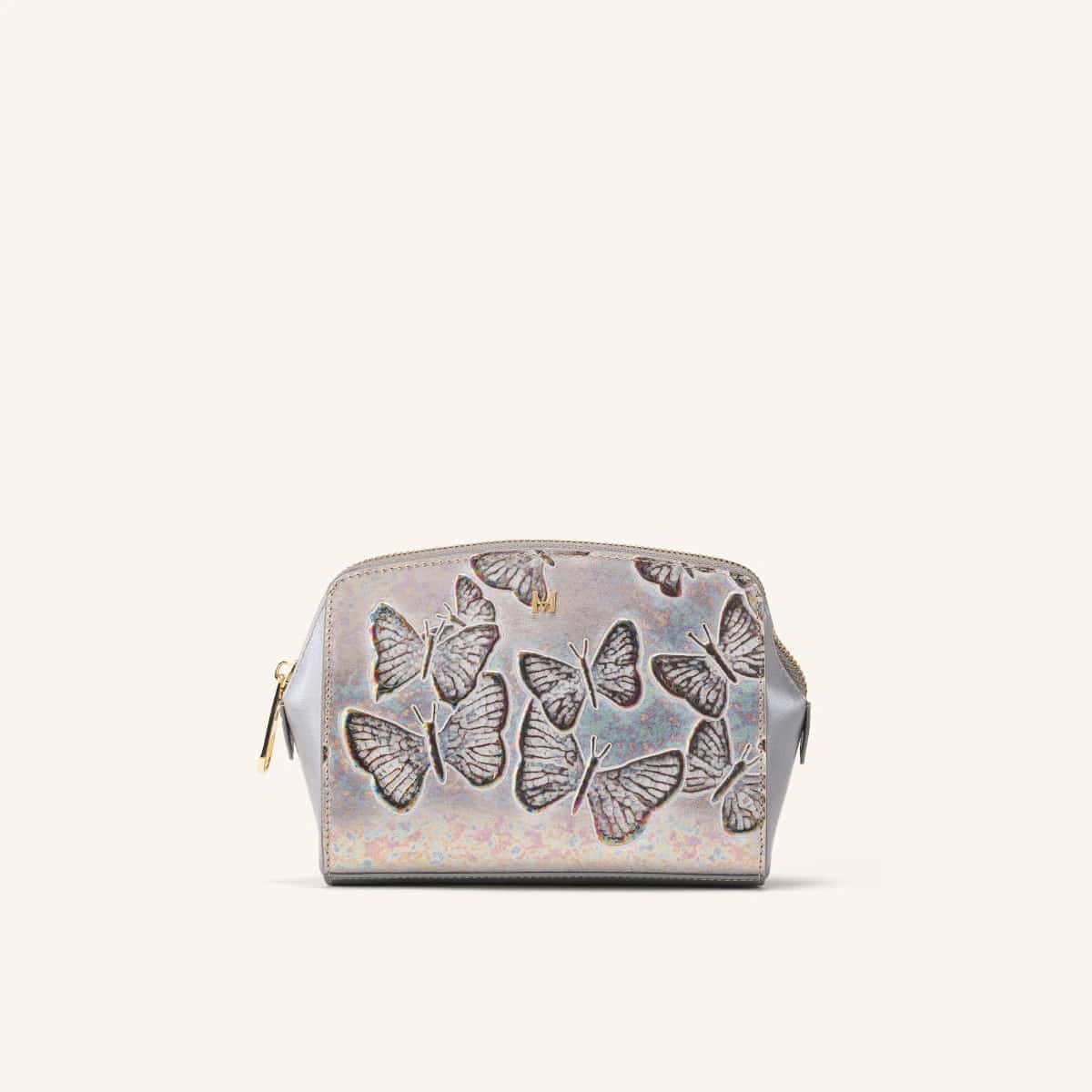 Cosmetiquero Mediano Mila Gris Mariposas