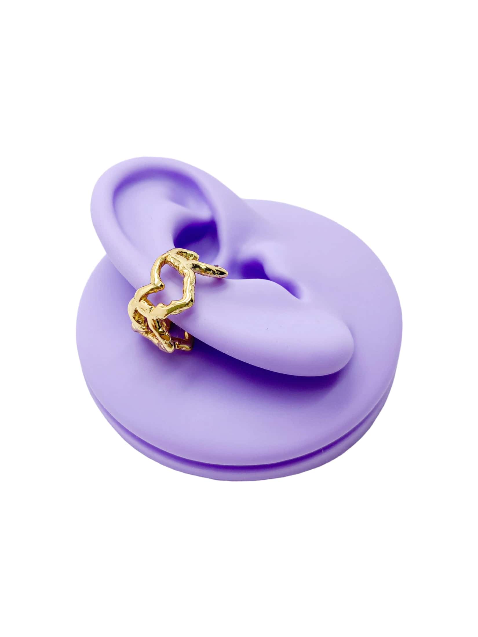 ear cuff corazones cosmic water gold - miniatura 2