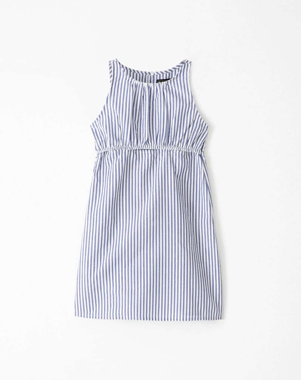 Vestido corto recto rayas niña