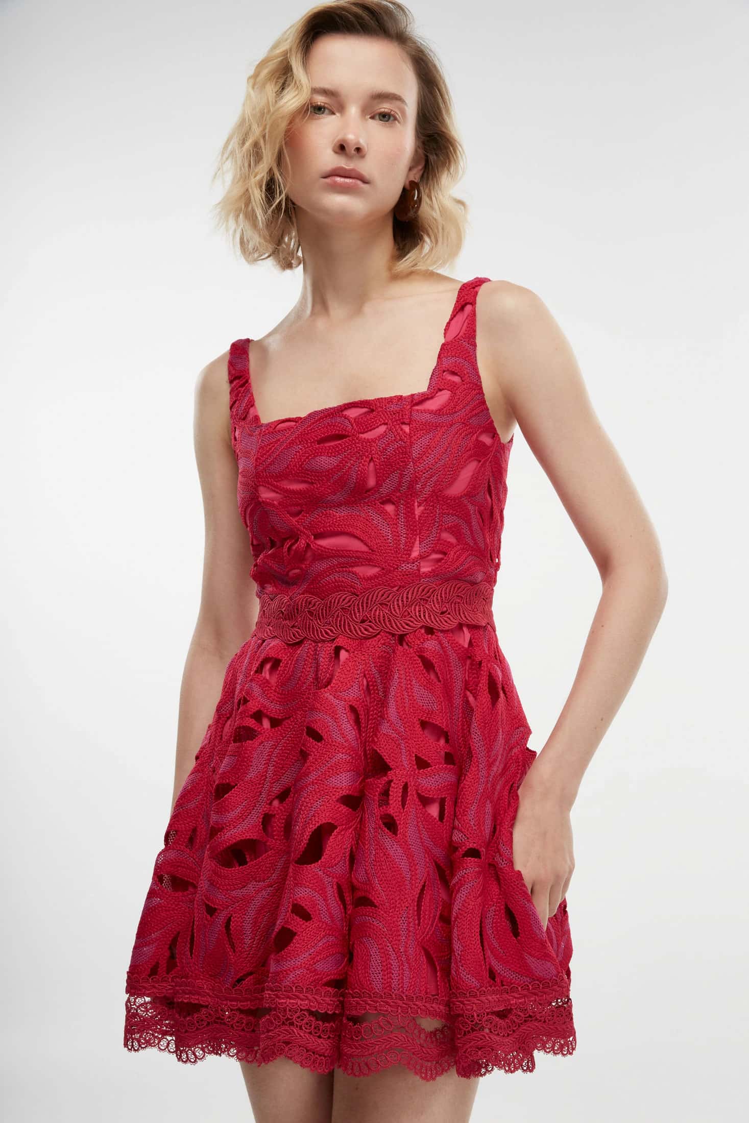 OCASO MINI DRESS BURGUNDY - miniatura 3