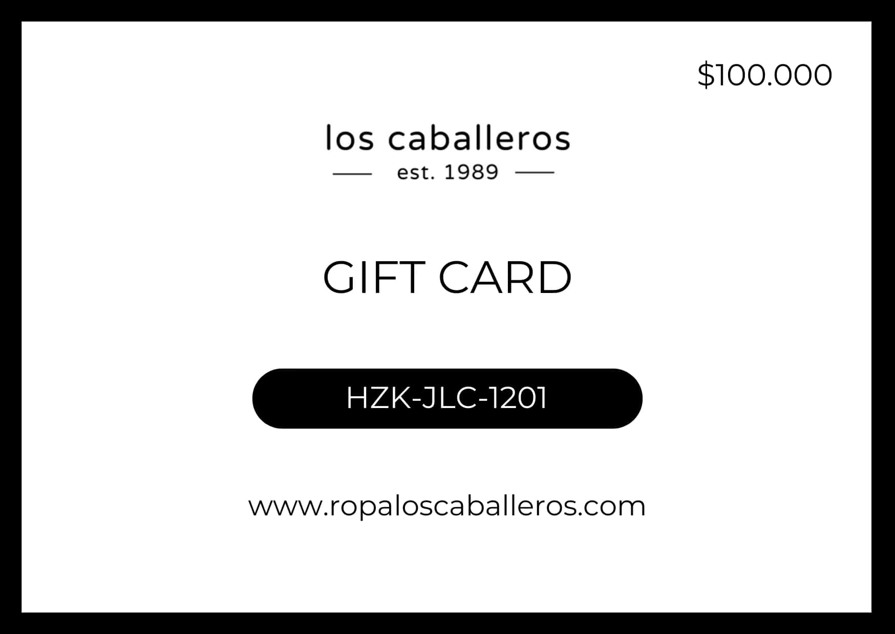 Tarjeta de regalo los caballeros
