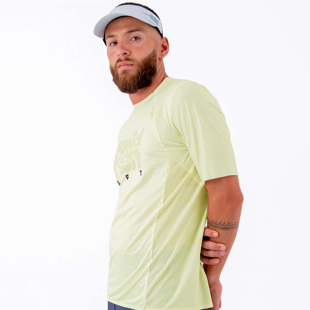 CAMISETA RUNNING MANGA CORTA PRO 405 AMARILLO PARA HOMBRE - miniatura 3