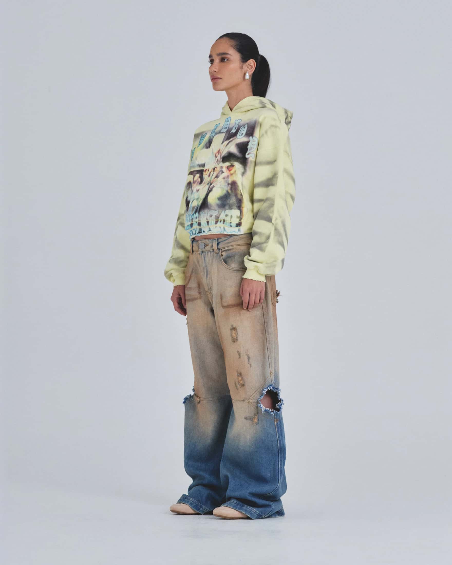 W Holy State Divinity Boxy Fit Hoodie Aged Yellow - miniatura 5