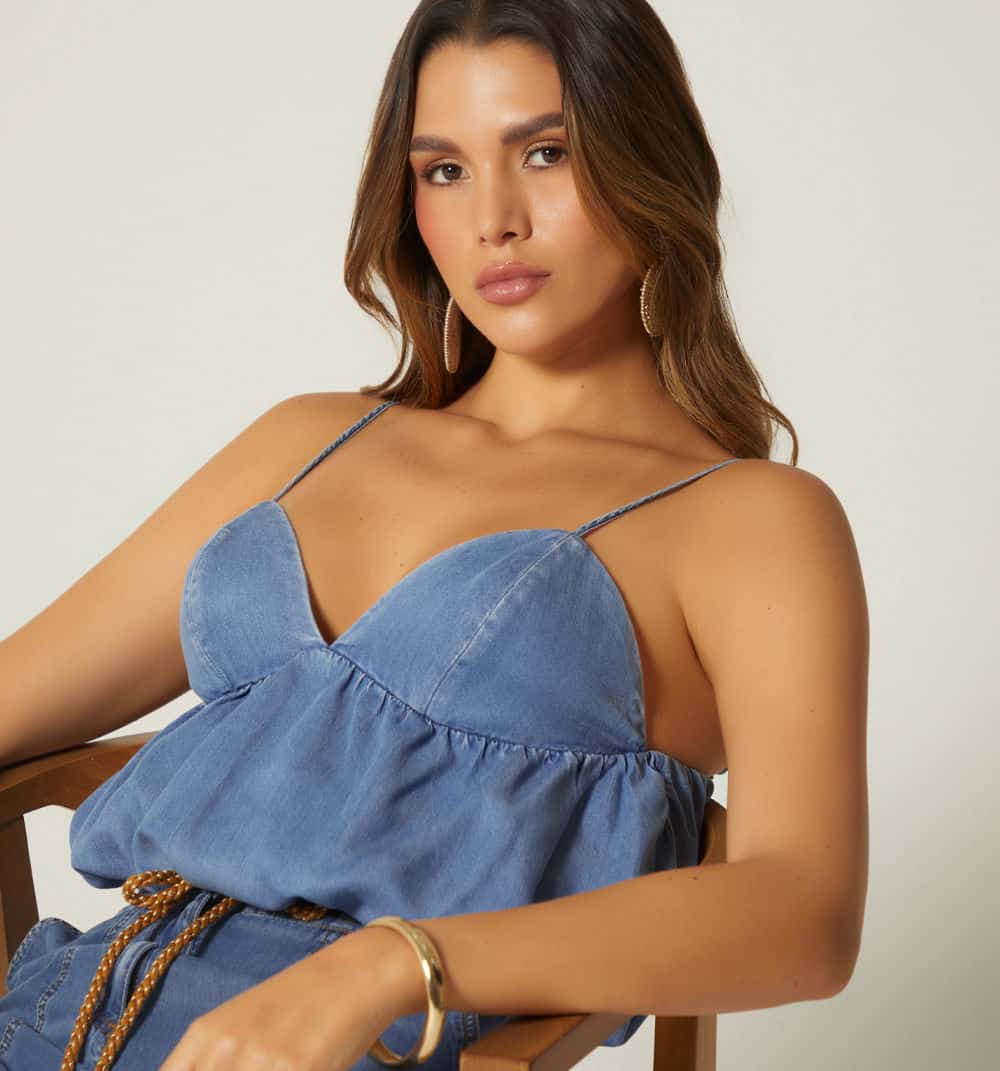 Blusa tiras globo