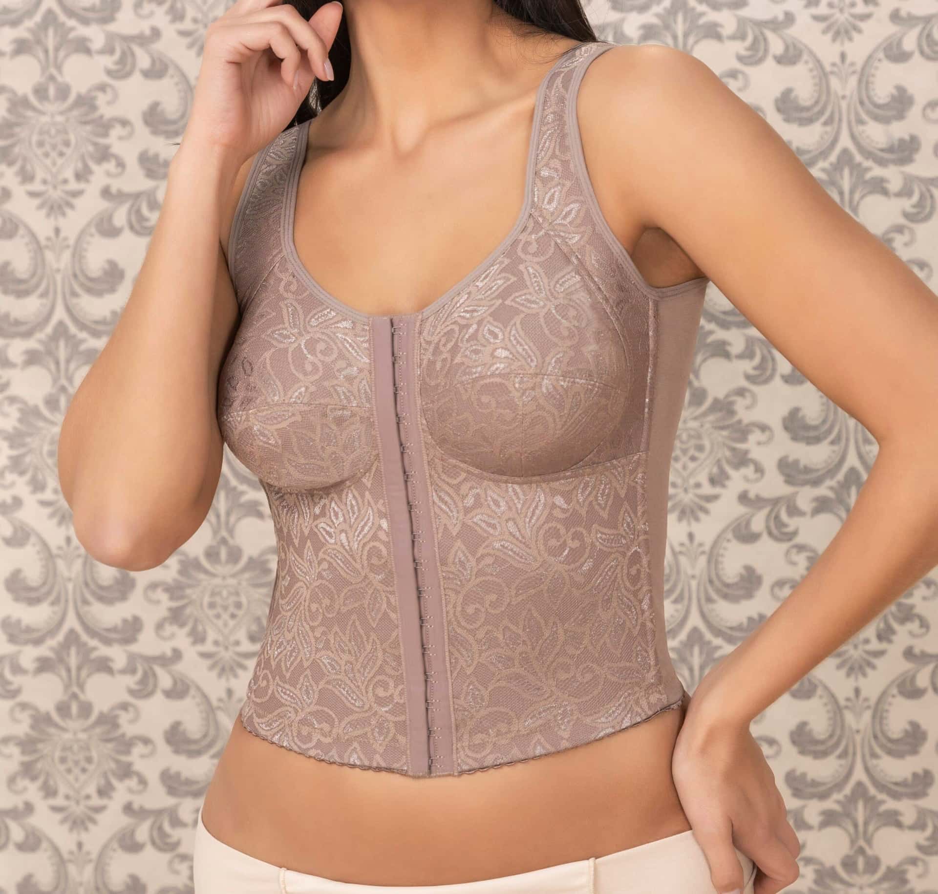 Brasier largo corrector de postura tiranta acolchada