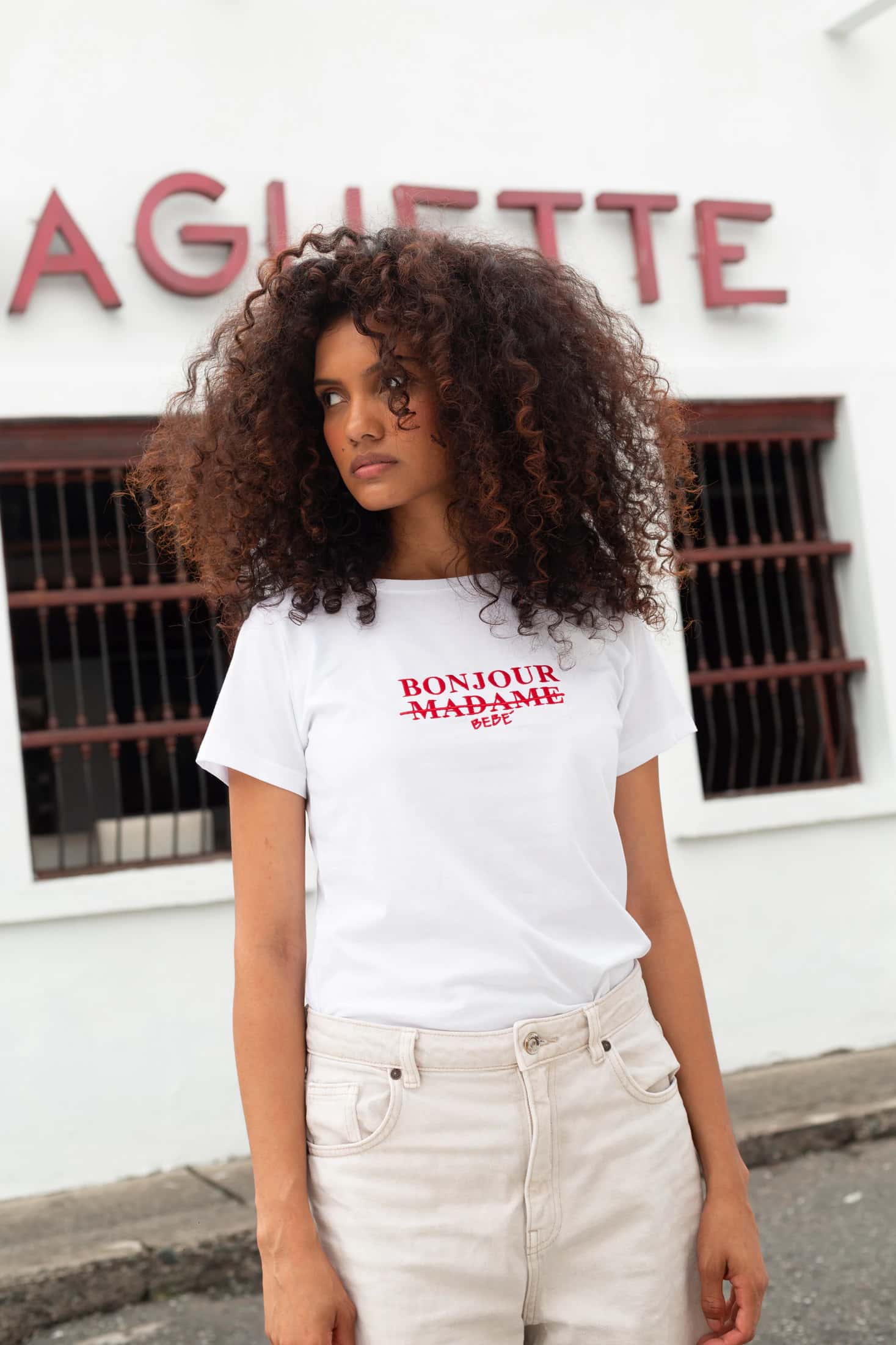 Bonjour Bebé Embroidered Basic Tee
