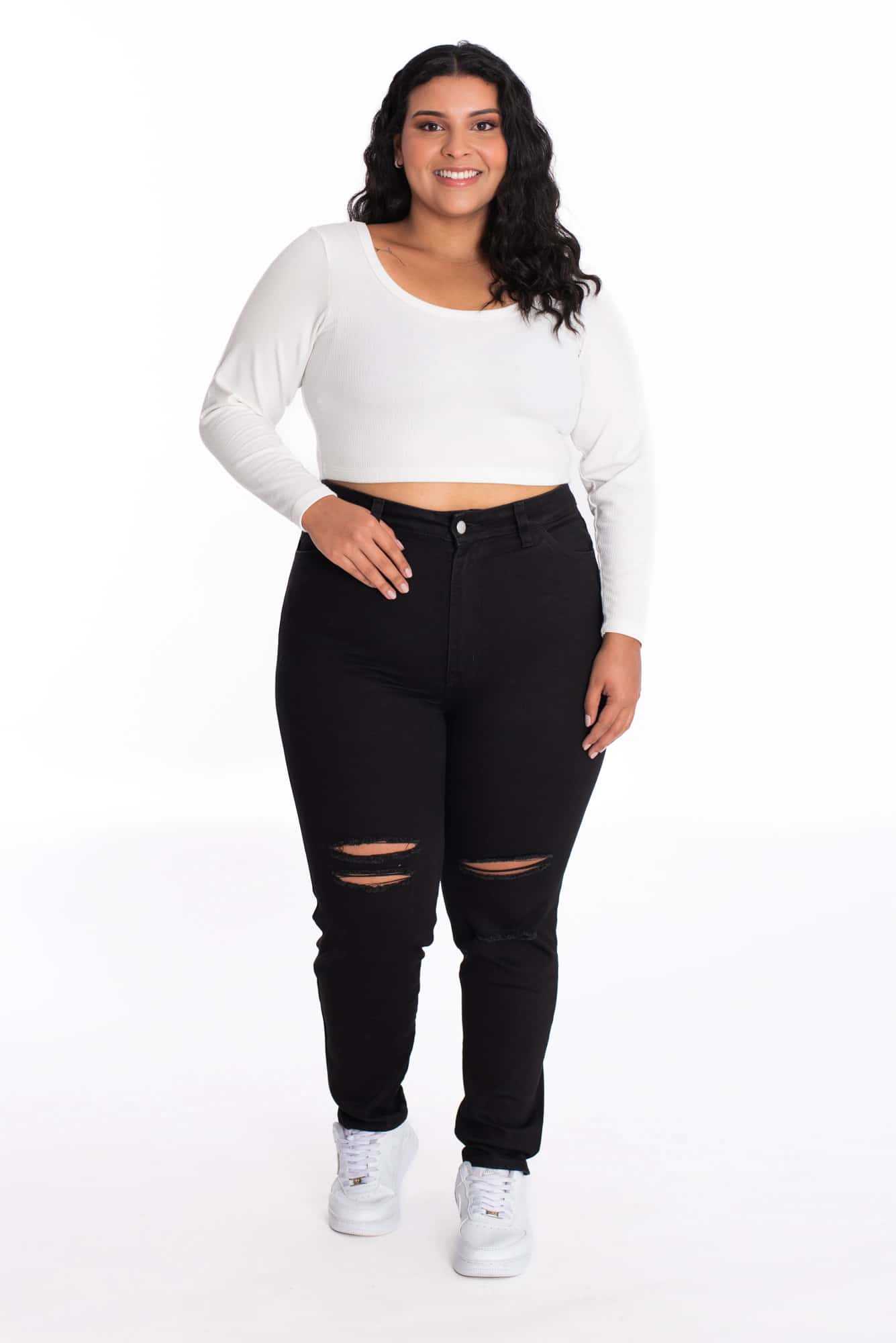 Jean Skinny Negro Rotos 409