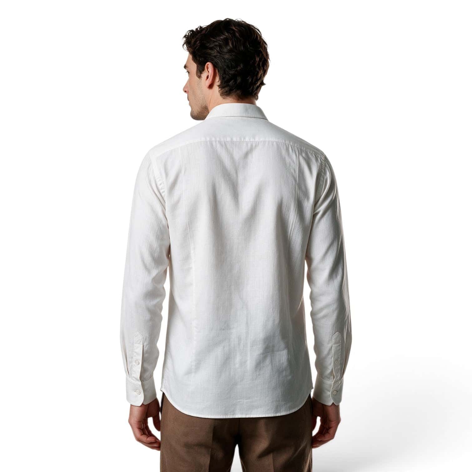 Guayabera blanca con alforzas - miniatura 4