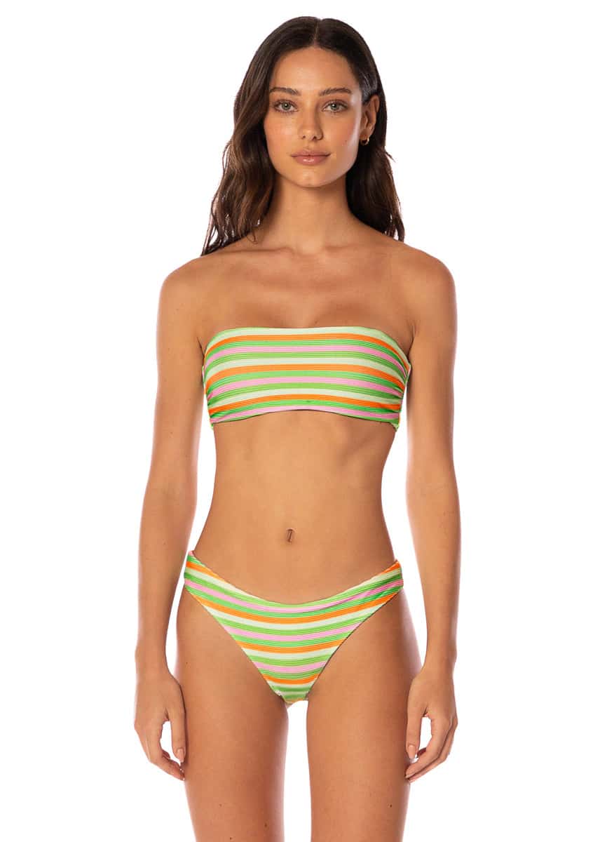 Maaji Rainbow Stripe Tiffany Strapless Bandeau Bikini Top