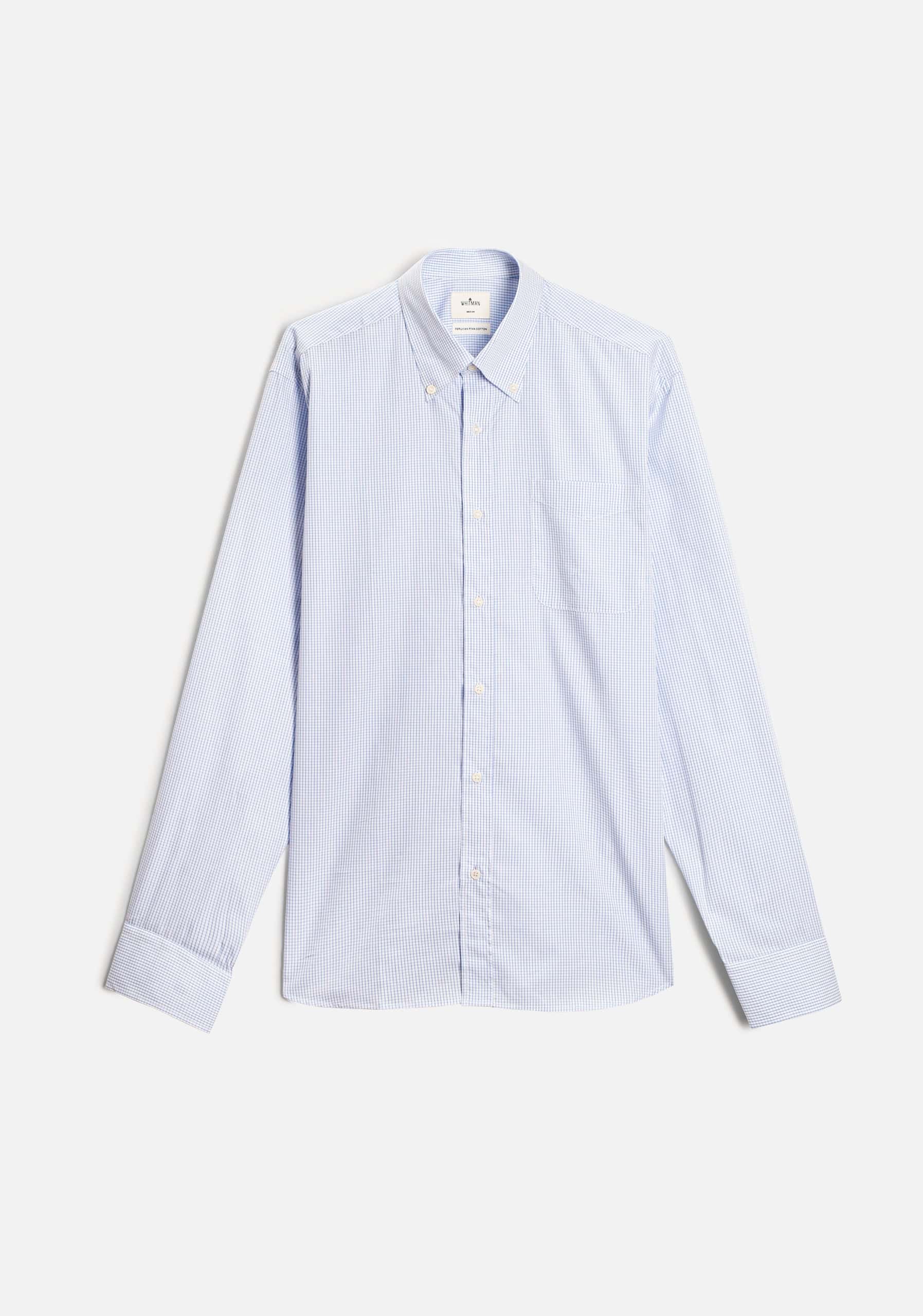 Camisa H CBD Cuadros Peq Azul Claro