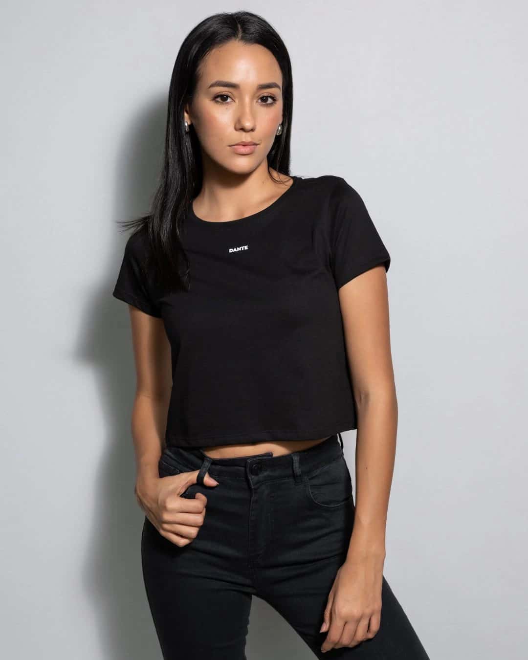Crop Top Antimanchas Negro