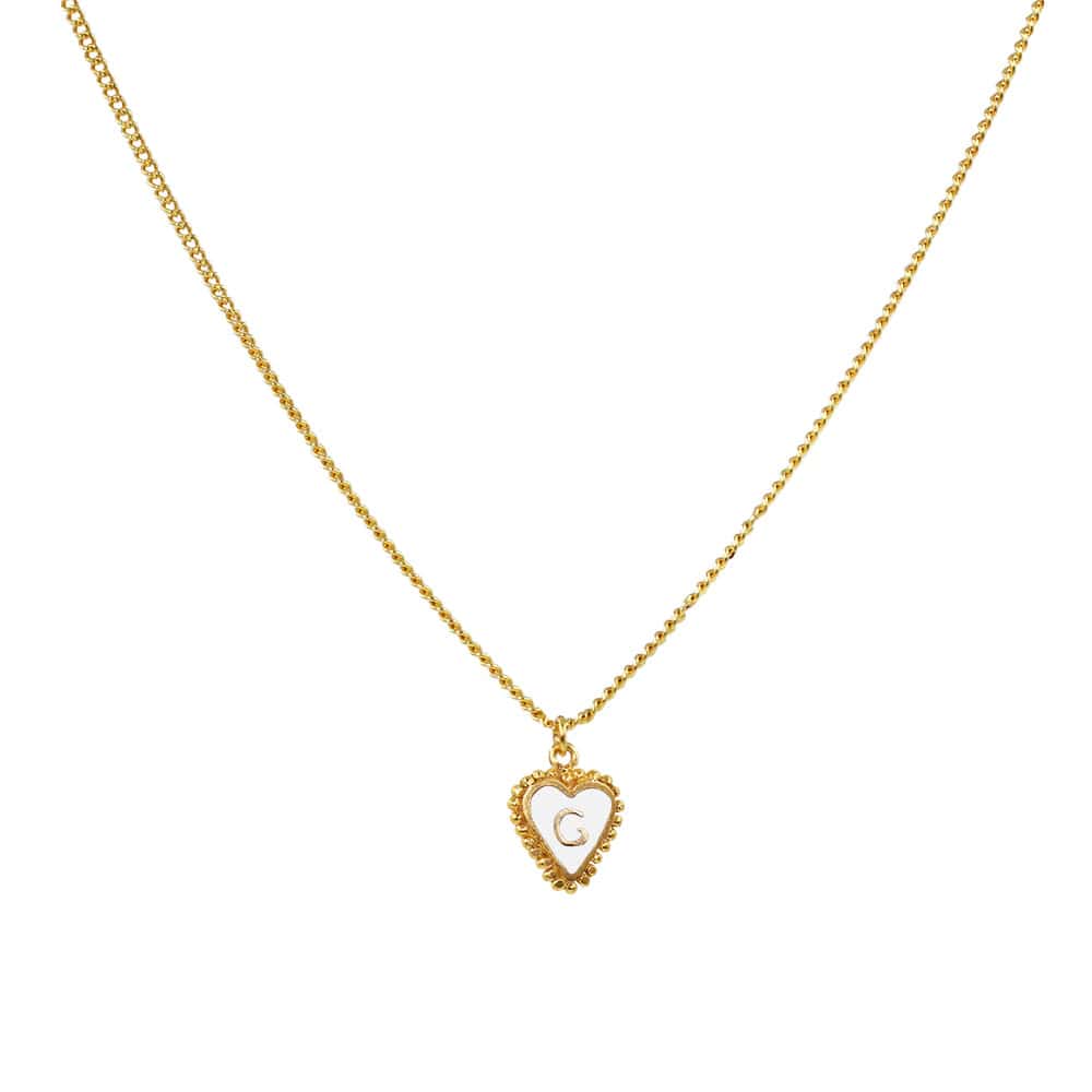 Cadena 1 Letra Heart Blanco - miniatura 8