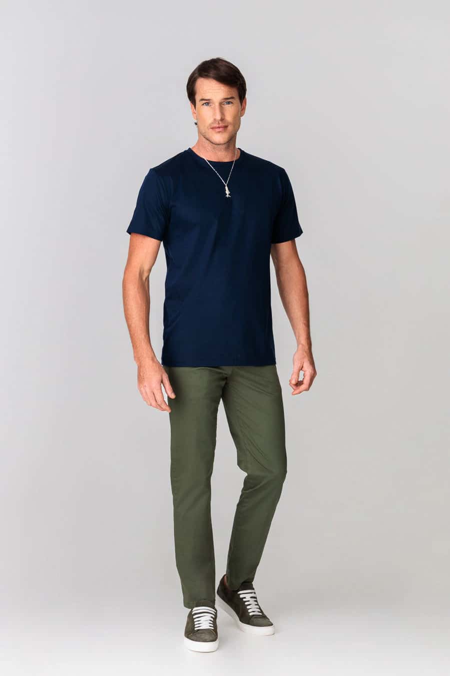 Men's cotton basic t-shirt navy