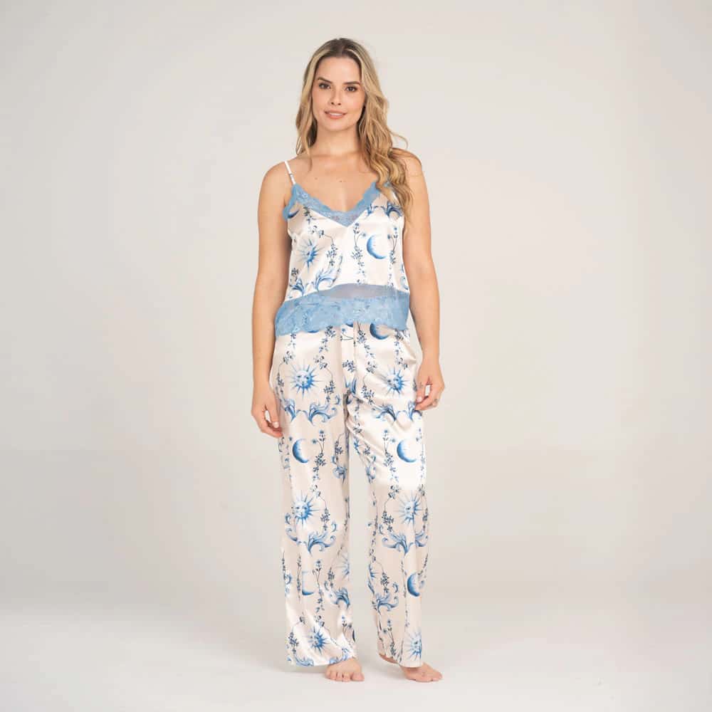 Pantalón Satin Estampado Santorini.