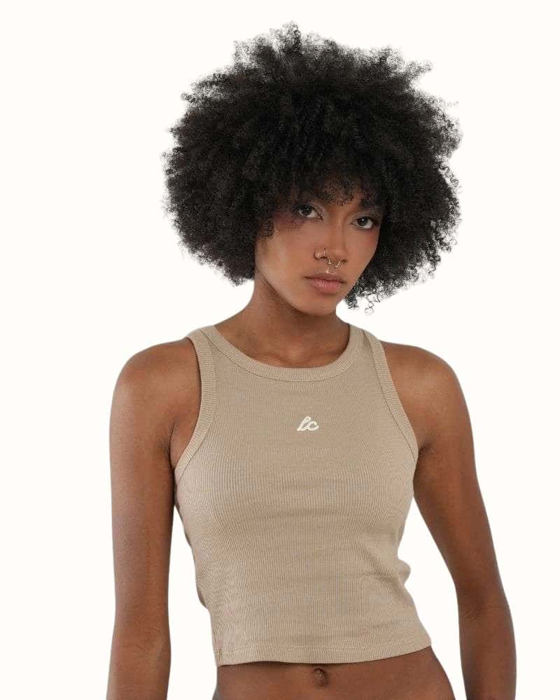 Rib Tank Top - Beige