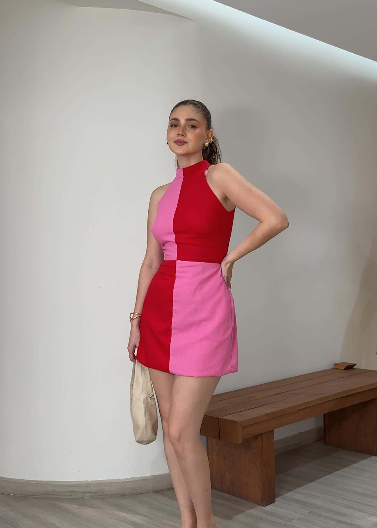 Vestido Elvira Rosa/Rojo