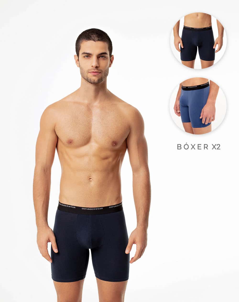 Bóxer medio algodón jersey x2unds surtido hombre