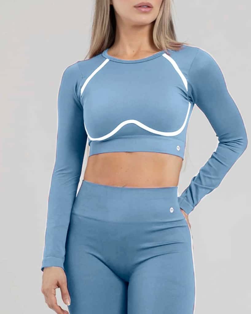 Top seamless contrast azul claro lumen FIBER