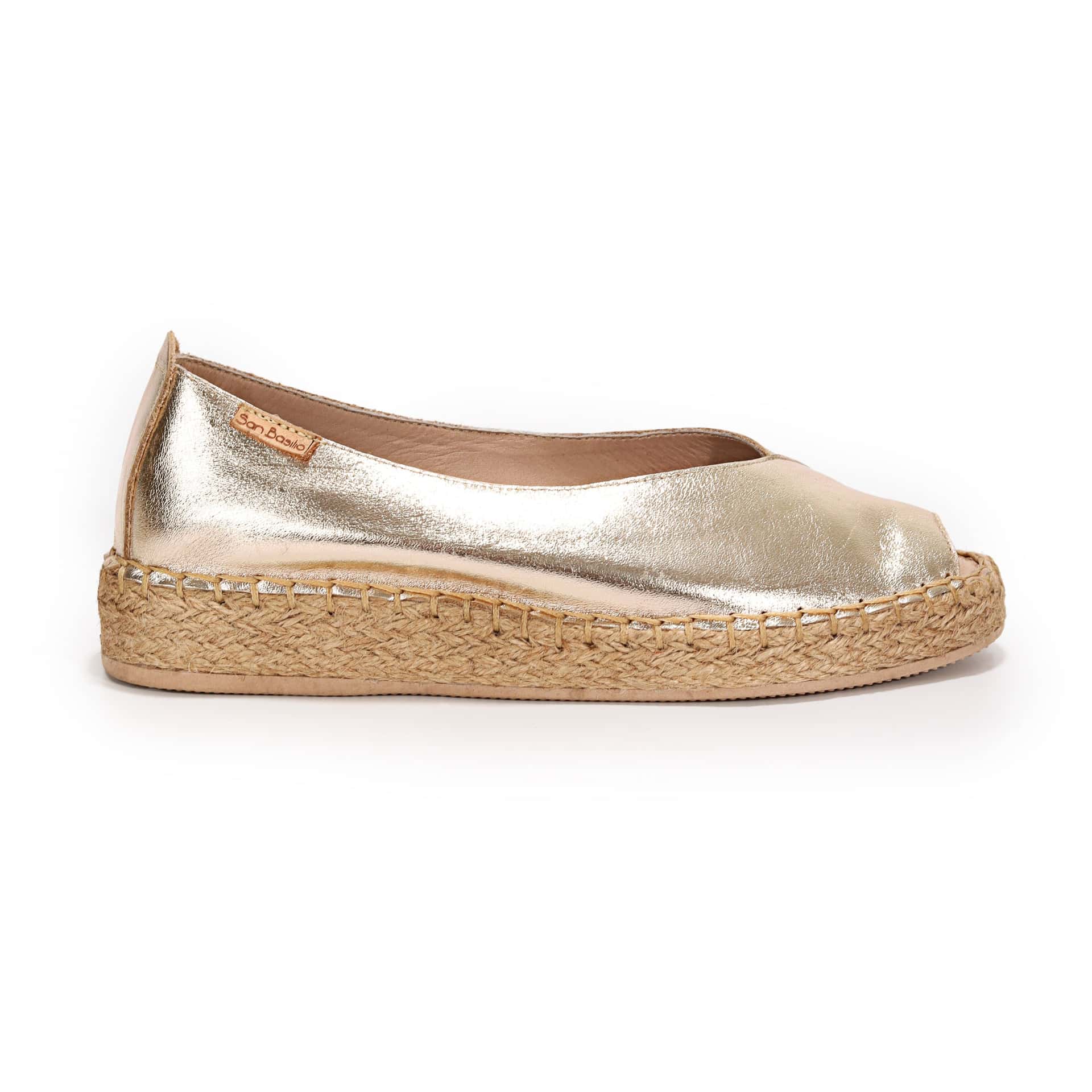 "ZOLEA" ESPADRILLES EN CUERO CON YUTE