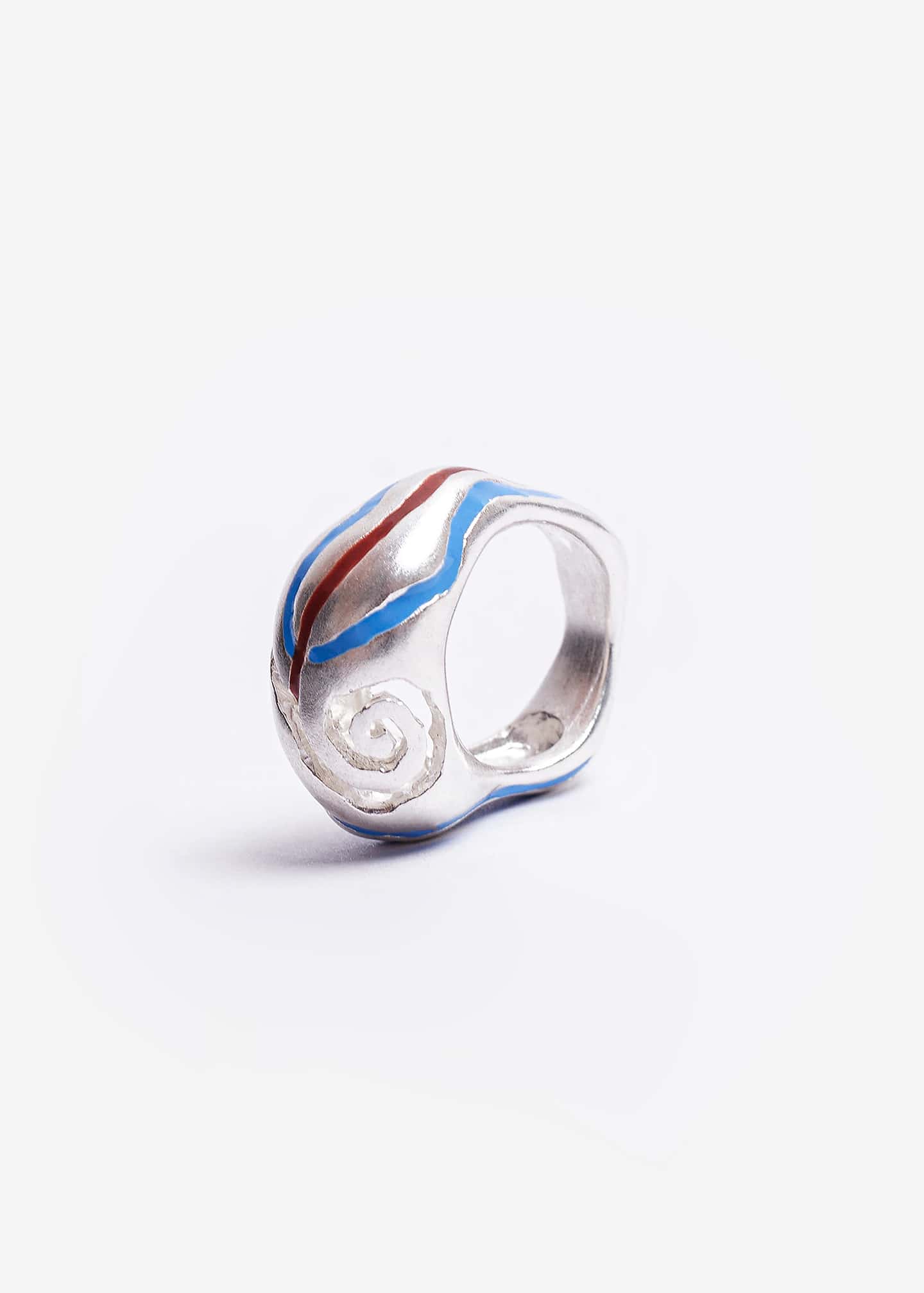 Anillo Heirloom Espiral Azul
