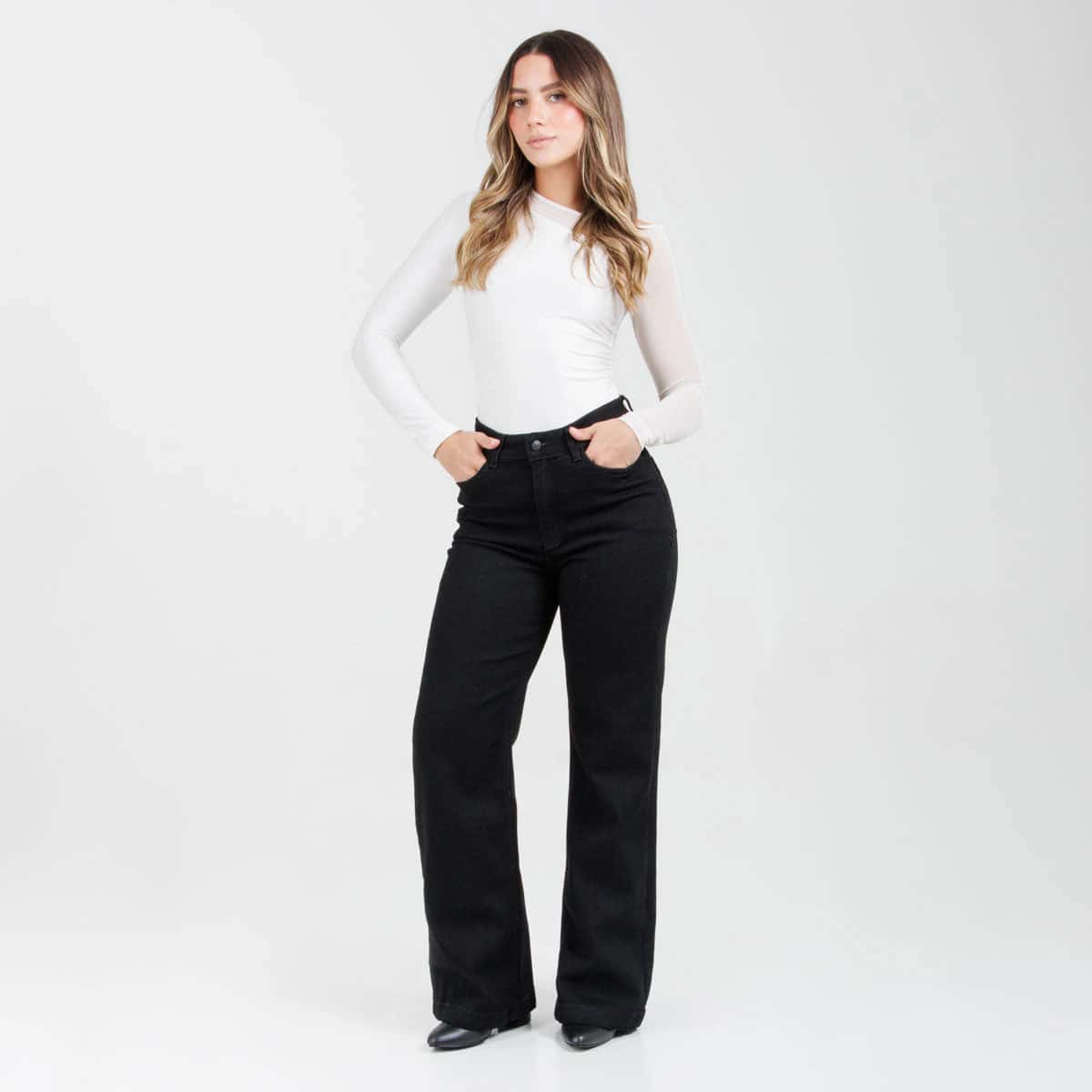 Jean Wide Leg Negro Ax-3174 Licrado - miniatura 1
