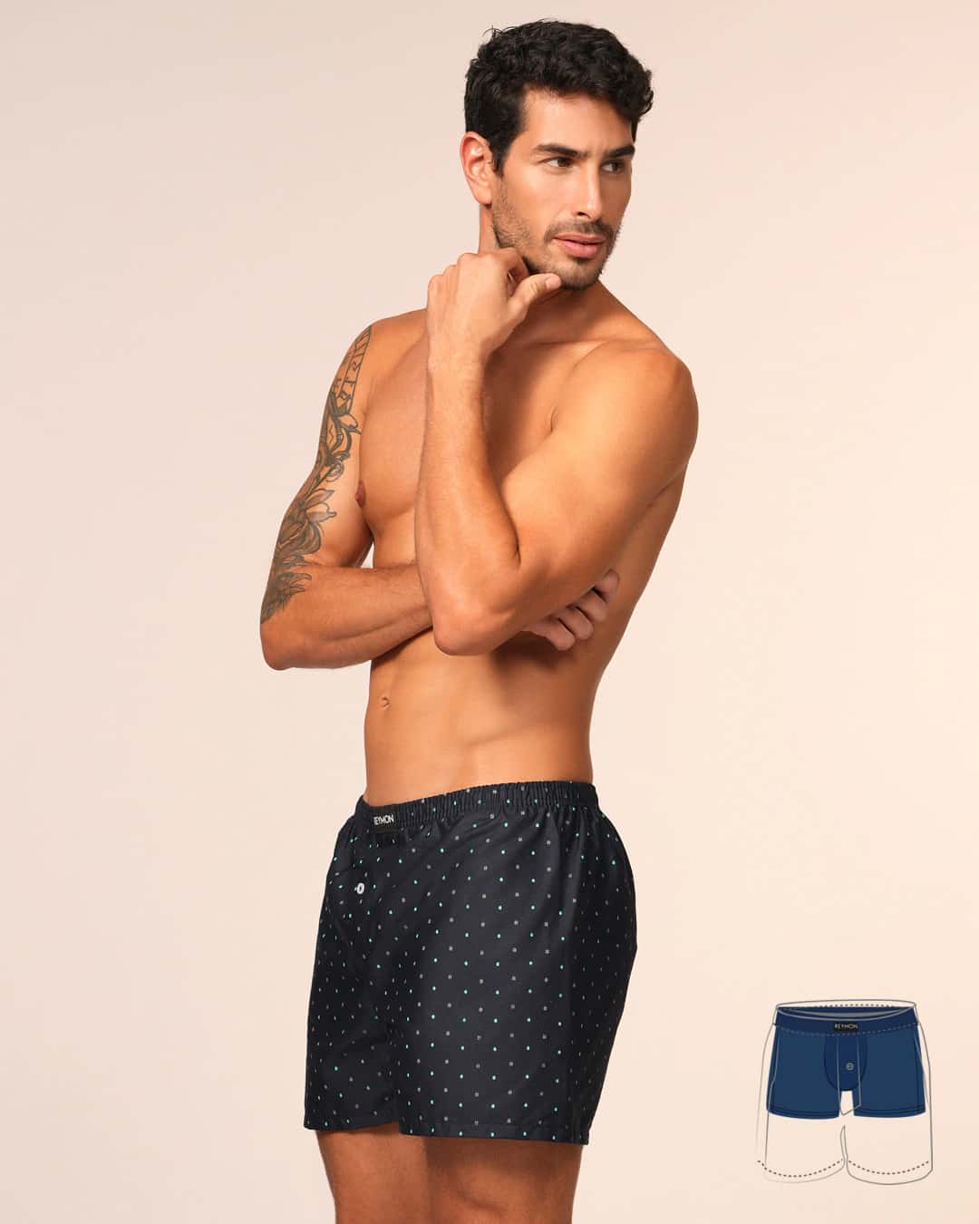Boxer suelto con boxer interno en poliester Ref. 3052 - miniatura 7