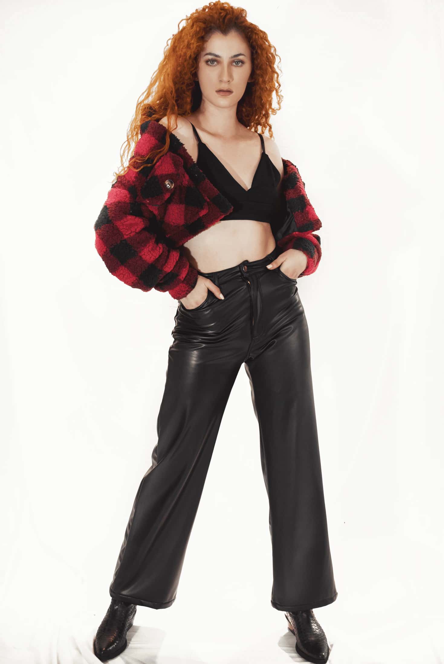 Pantalón Cuero Negro