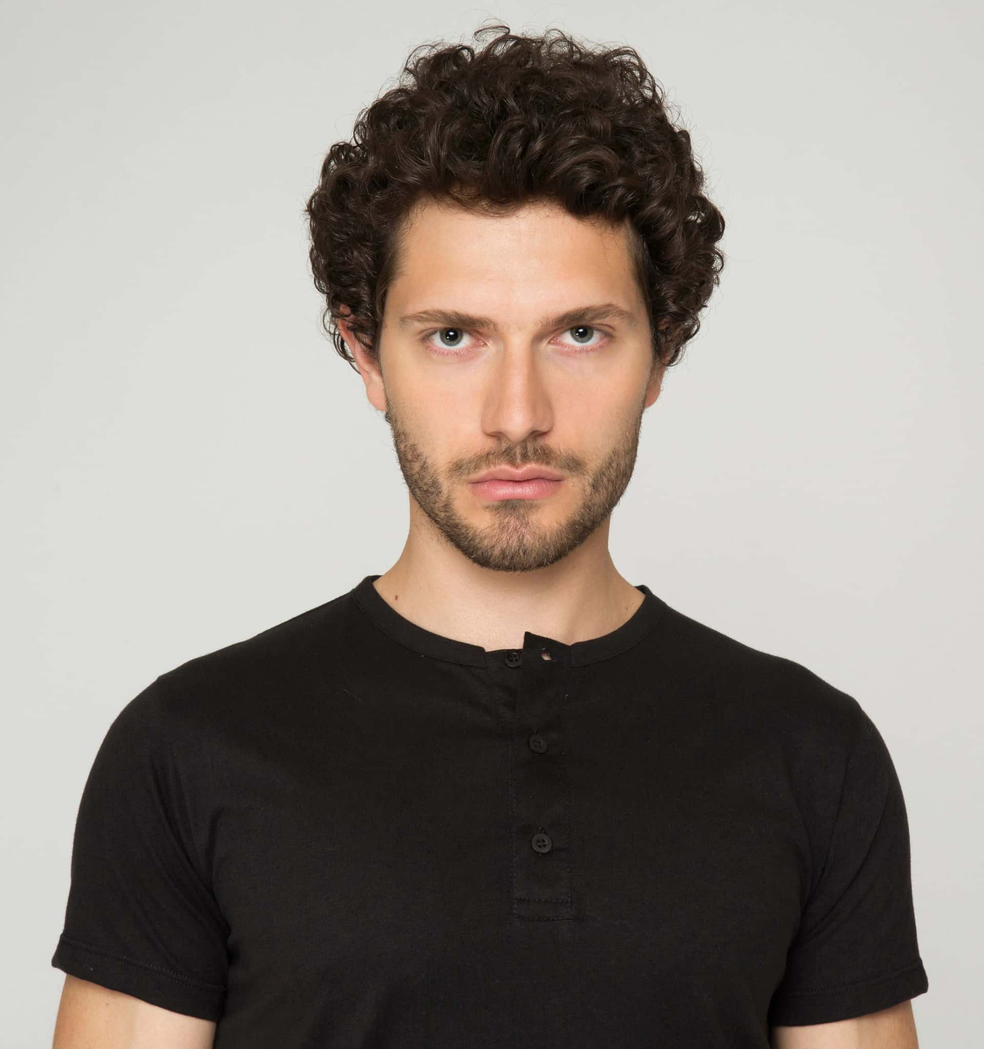 Camiseta Henley Algodón Negro - miniatura 2