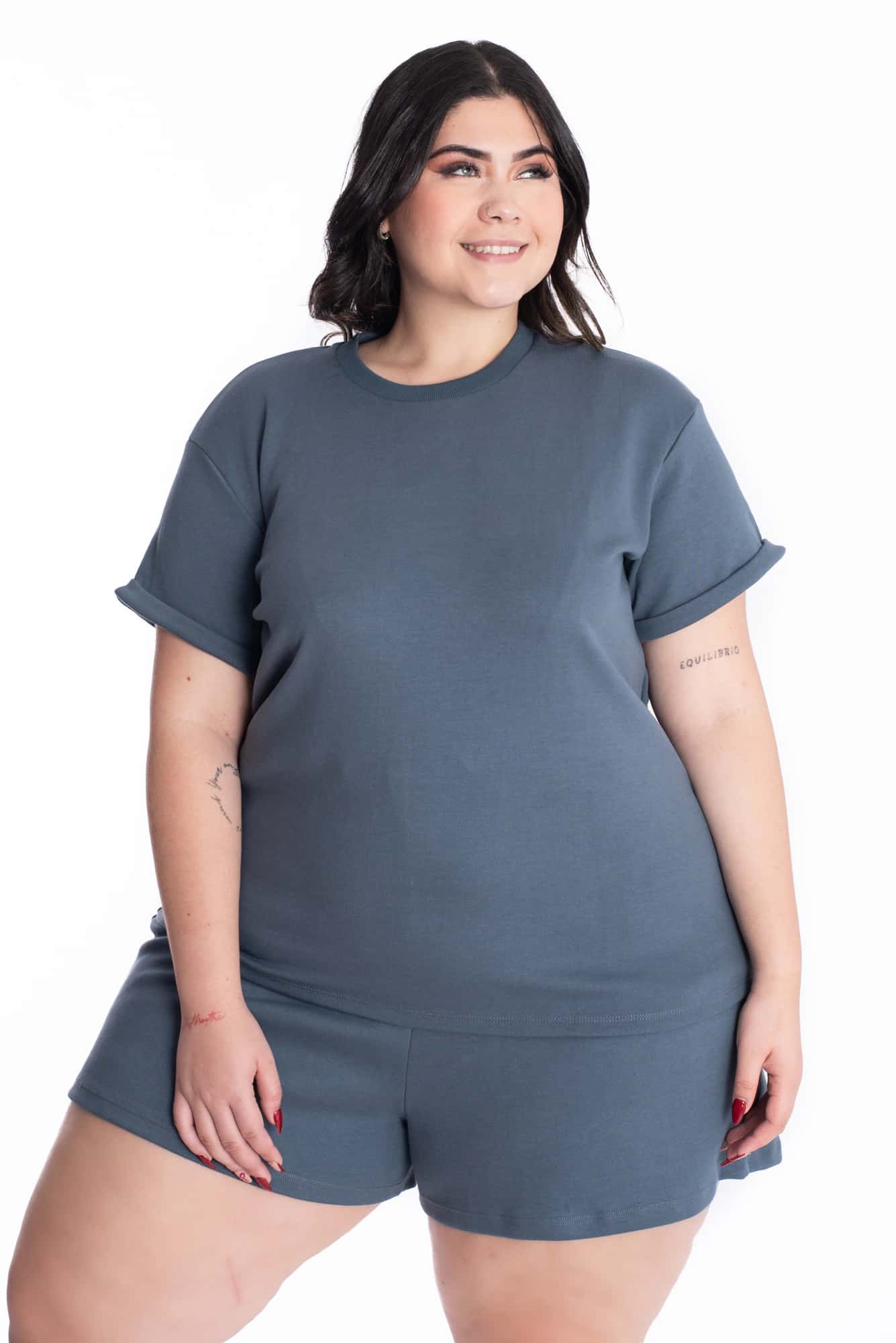 Camiseta Lorena Azul Tela Premium