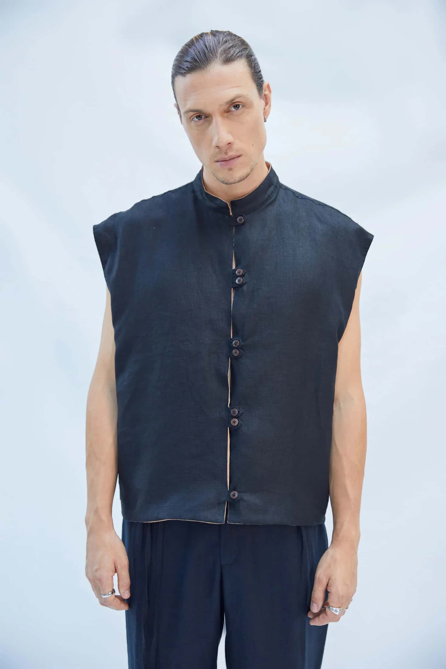 ROBBY VEST BLACK/MOCCA - miniatura 3