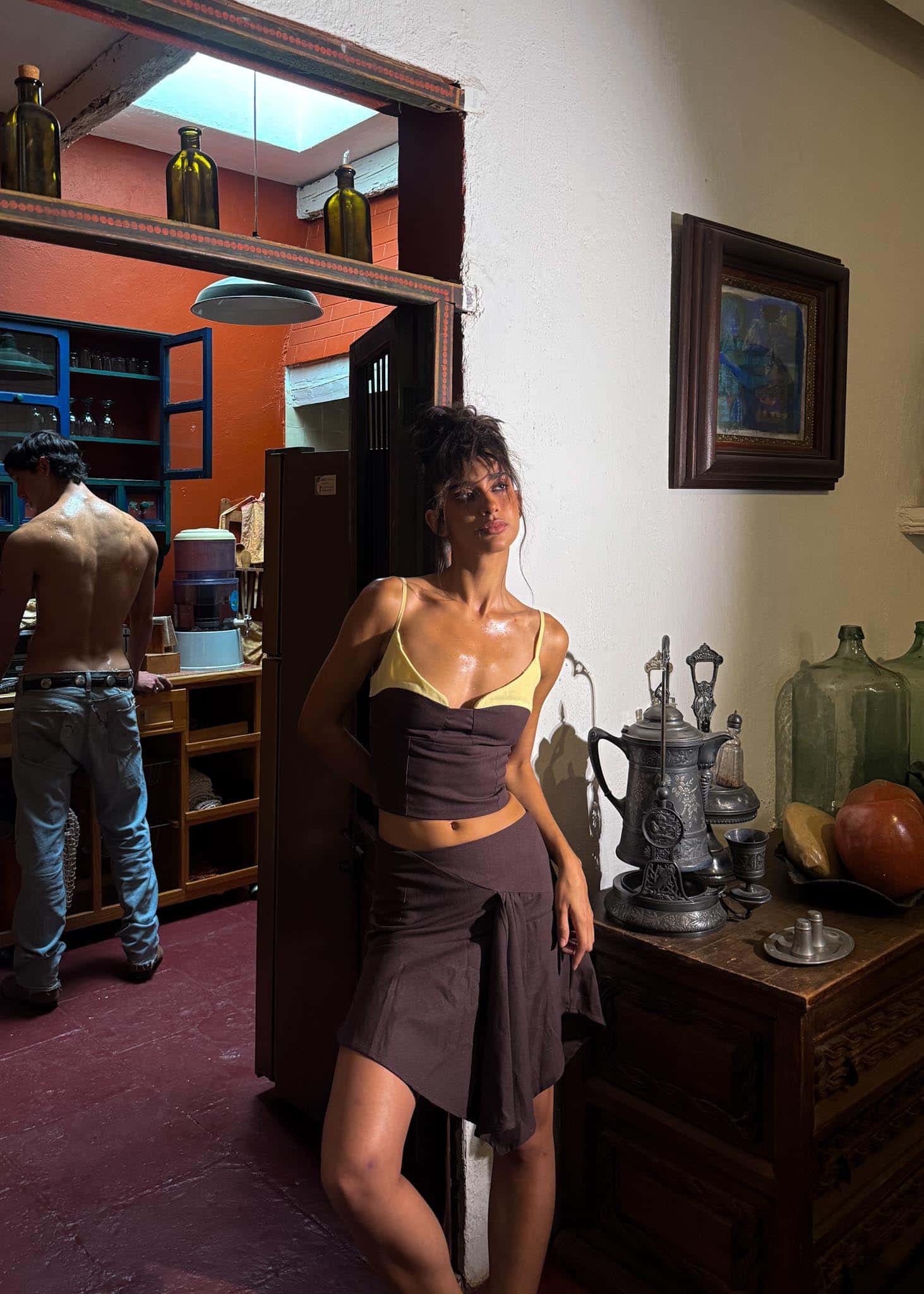 Set Maria La del Barrio Café/Amarillo