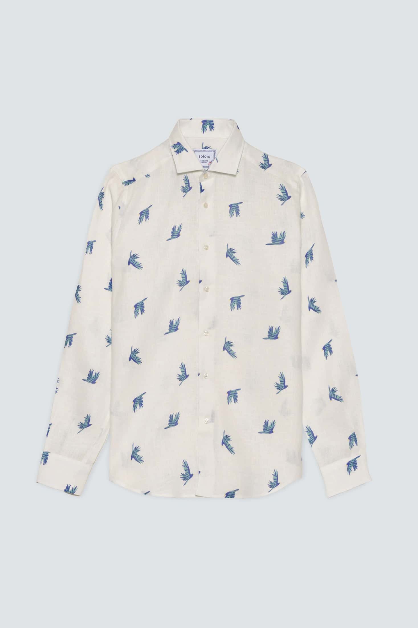 Men's linen shirt white prosperita - miniatura 1