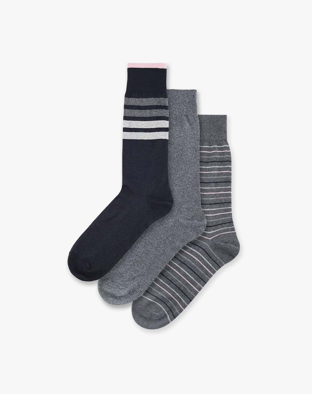 3 pares de medias largas surtido hombre