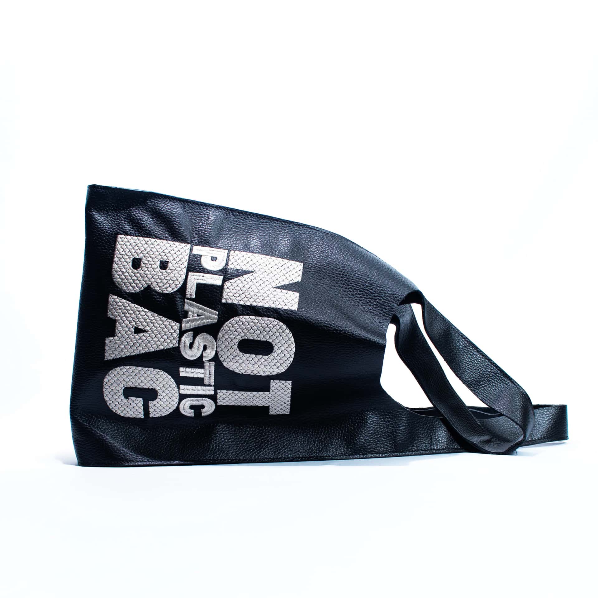 PLASTIC BAG negro x beige