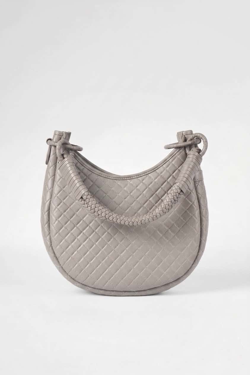 Saddle Shoulder Bag, Marble Gray