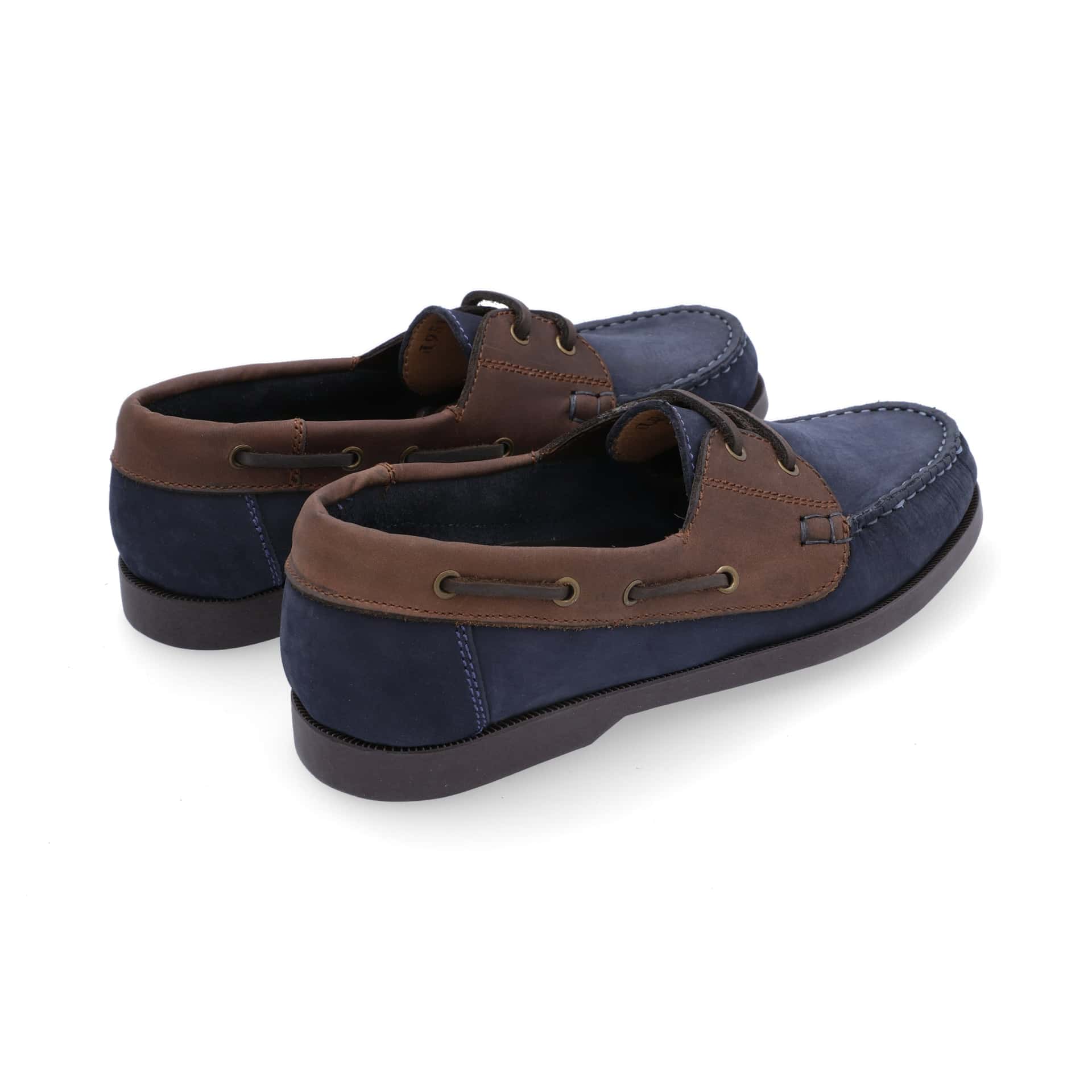 Mocasines Boat Shoes Combinados Cuero Nobuck Azul - miniatura 3
