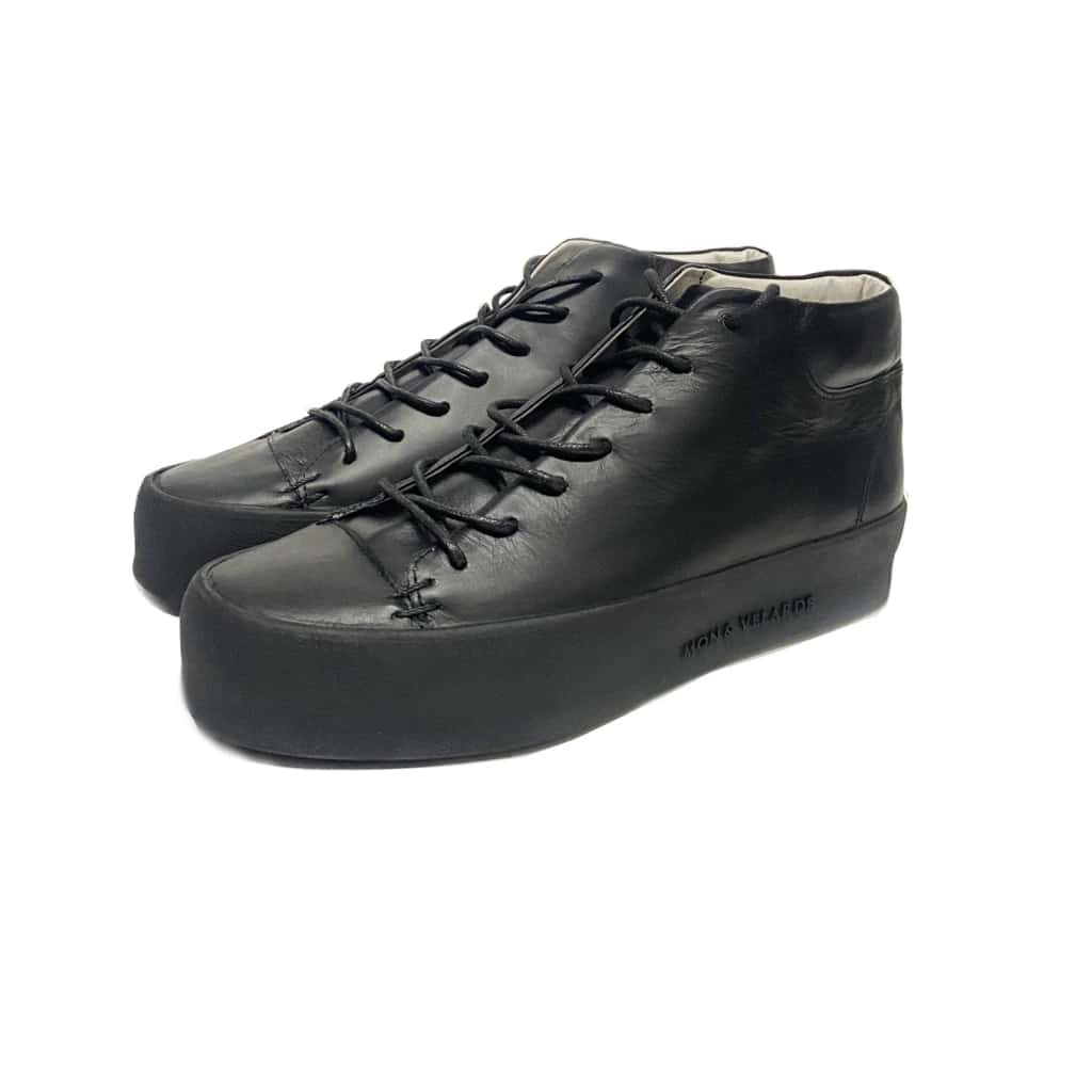 Botines Para Hombre Basil en Cuero Negro Suela Alta
