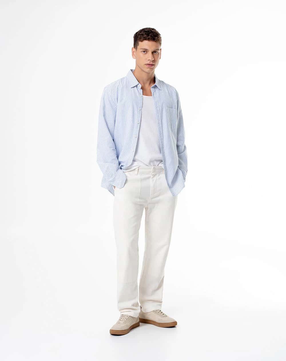 Pantalón recto regular vainilla hombre