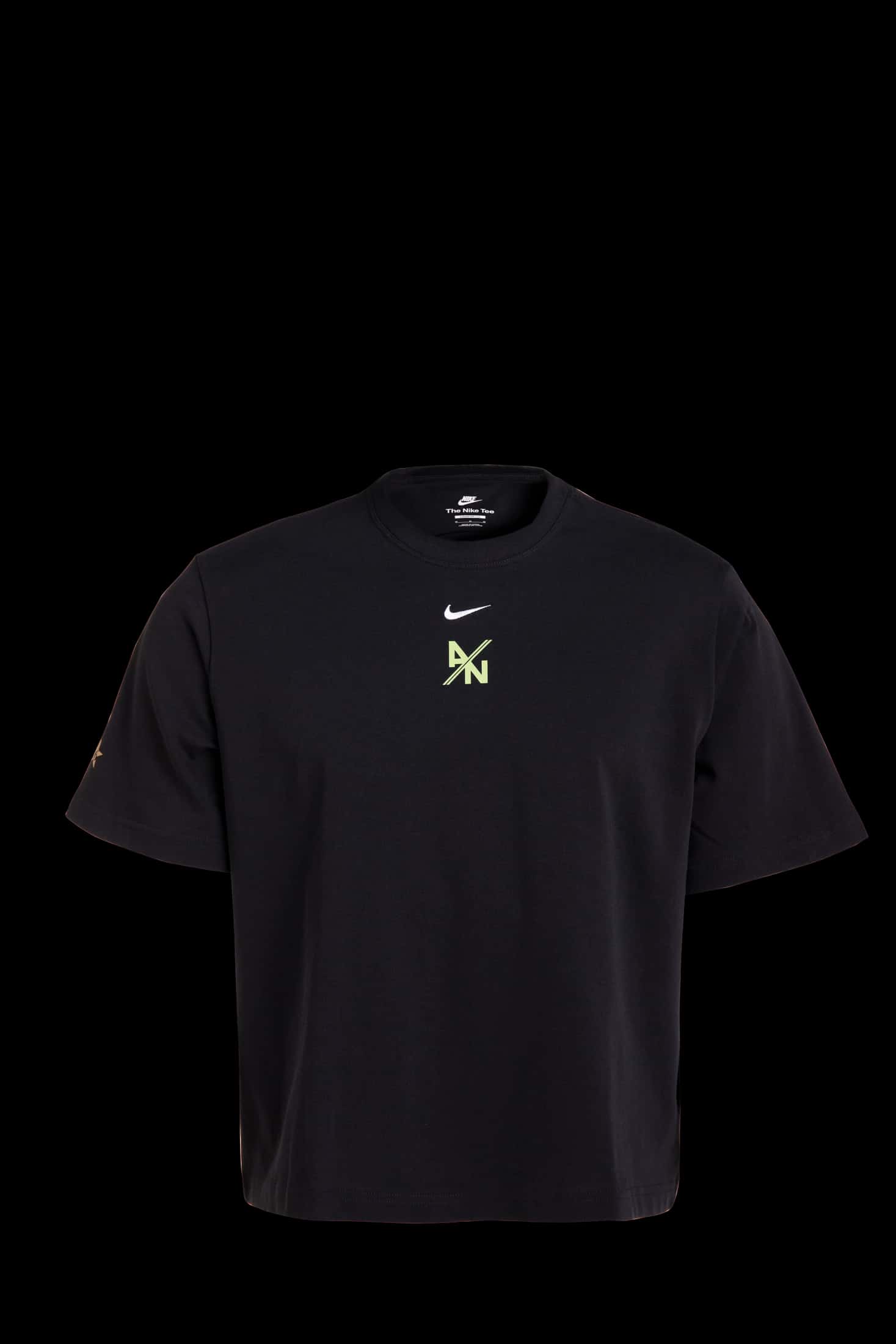CAMISETA NEGRA MUJER NIKE AN VERDE