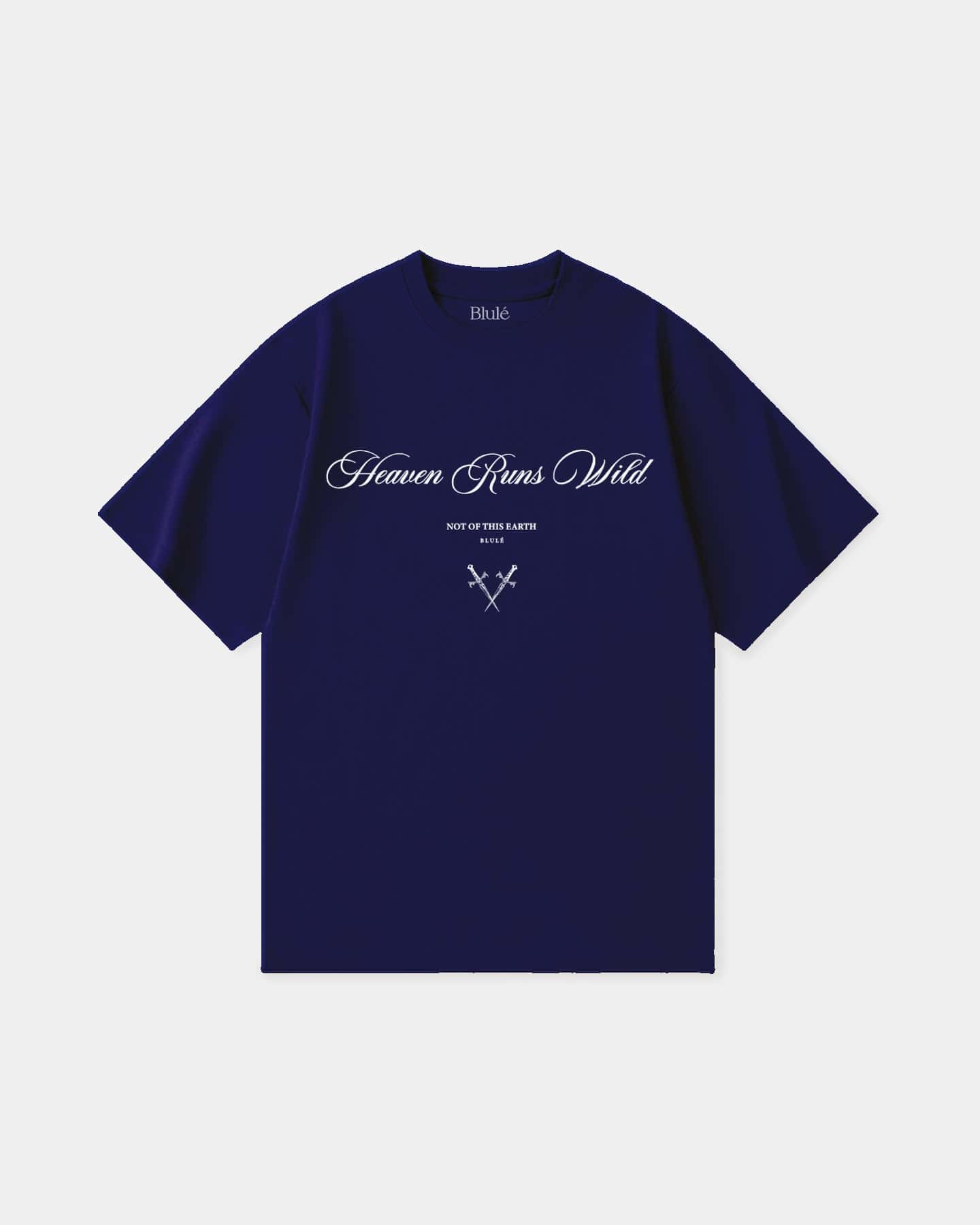 Oversized T Shirt Heaven Runs Wild Blue Navy
