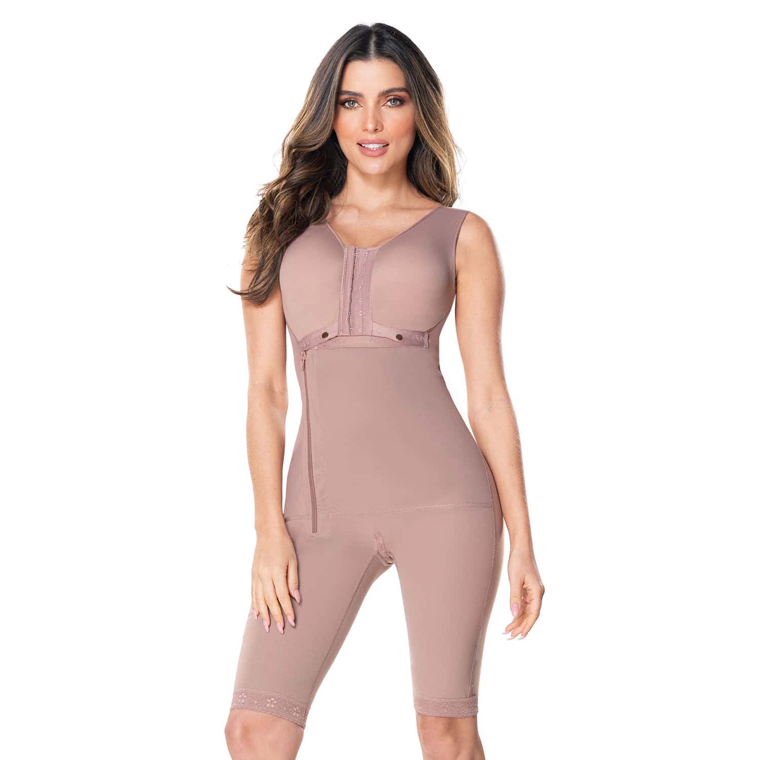 Faja Colombiana Busto Postoperatorio a la Rodilla Comfort Scarlet Mujer