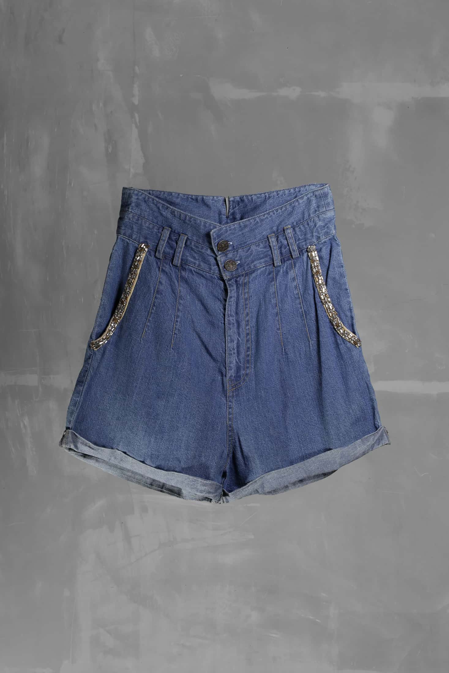 BEAD DENIM BERMUDA