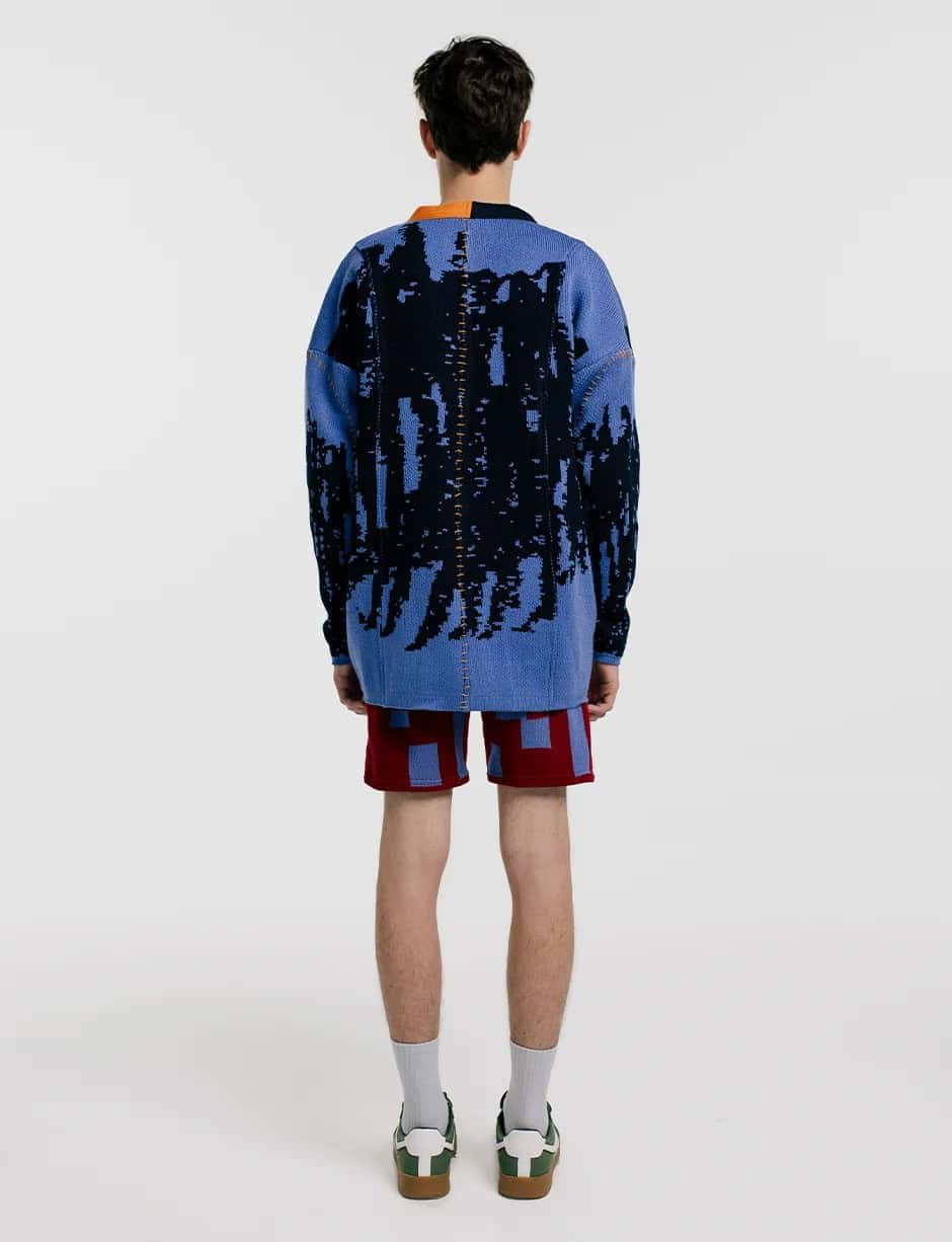 Cardigan fragmentado rayón hombre - miniatura 2
